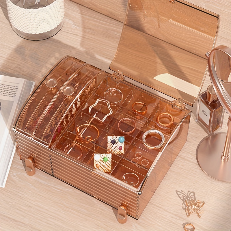 Rectangle Plastic Earring Holder Jewelry Storage Box