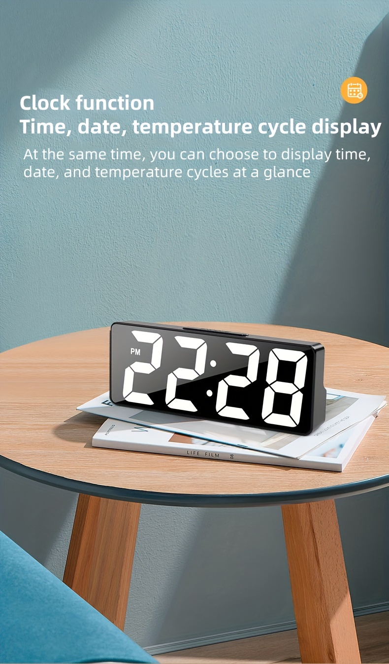 1pc Latest Digital Clock Led Alarm Clock For Bedroom Electronic Desktop