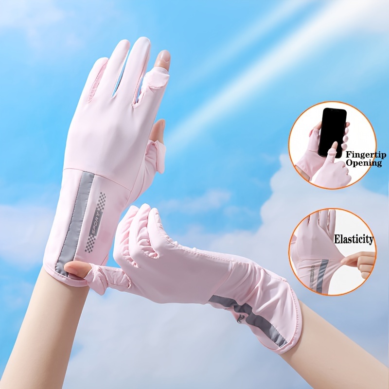 Flip Sunscreen Gloves Color Block Anti Slip Sports Riding - Temu