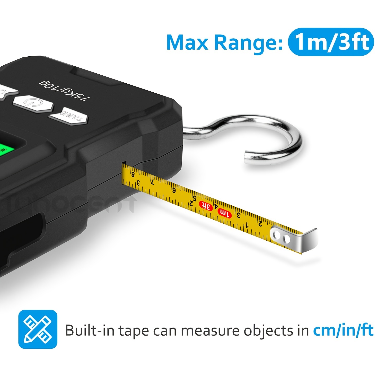 Backlit Lcd Display Fishing Scale Built in Measuring Tape - Temu Canada