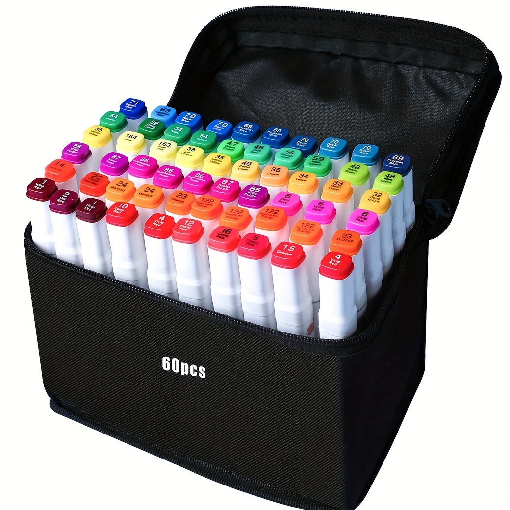 Rotuladores alcohol Marcadores permanente 80 colores marcadores artísticos,  bolígrafo profesional de doble punta, permanente para adultos y niños