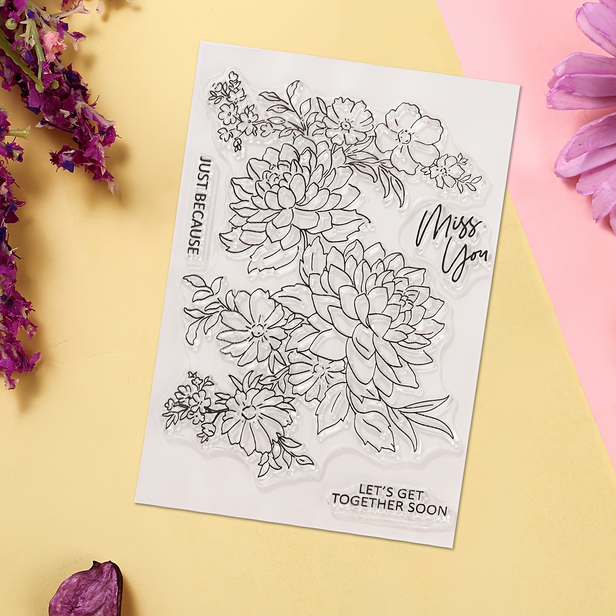 Flower Silicone Clear Stamp For Card Making card Making - Temu