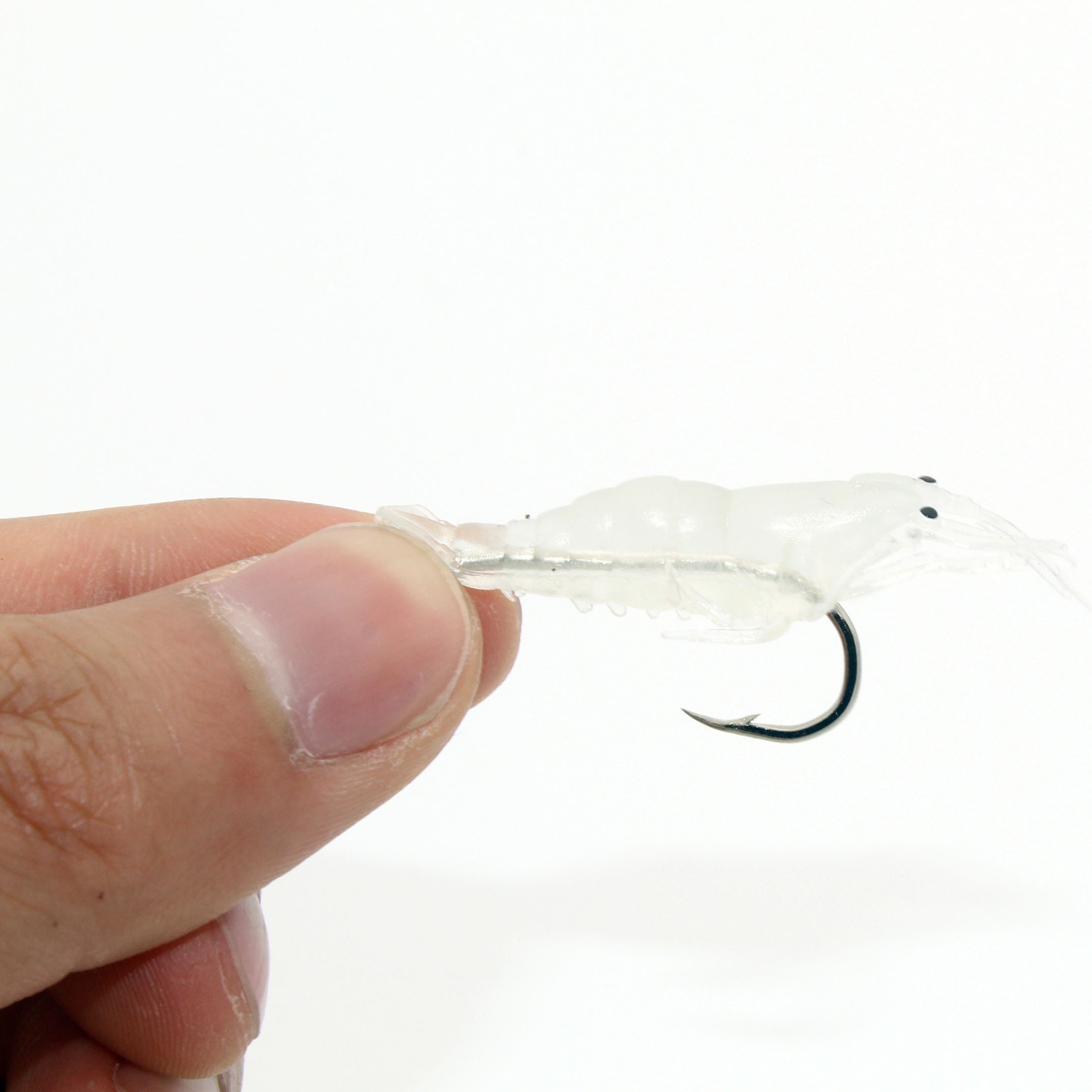 7PCS Luminous Fishing Lure Bait Artificial Shrimp Lures Soft Hook Prawn  Bait Kit