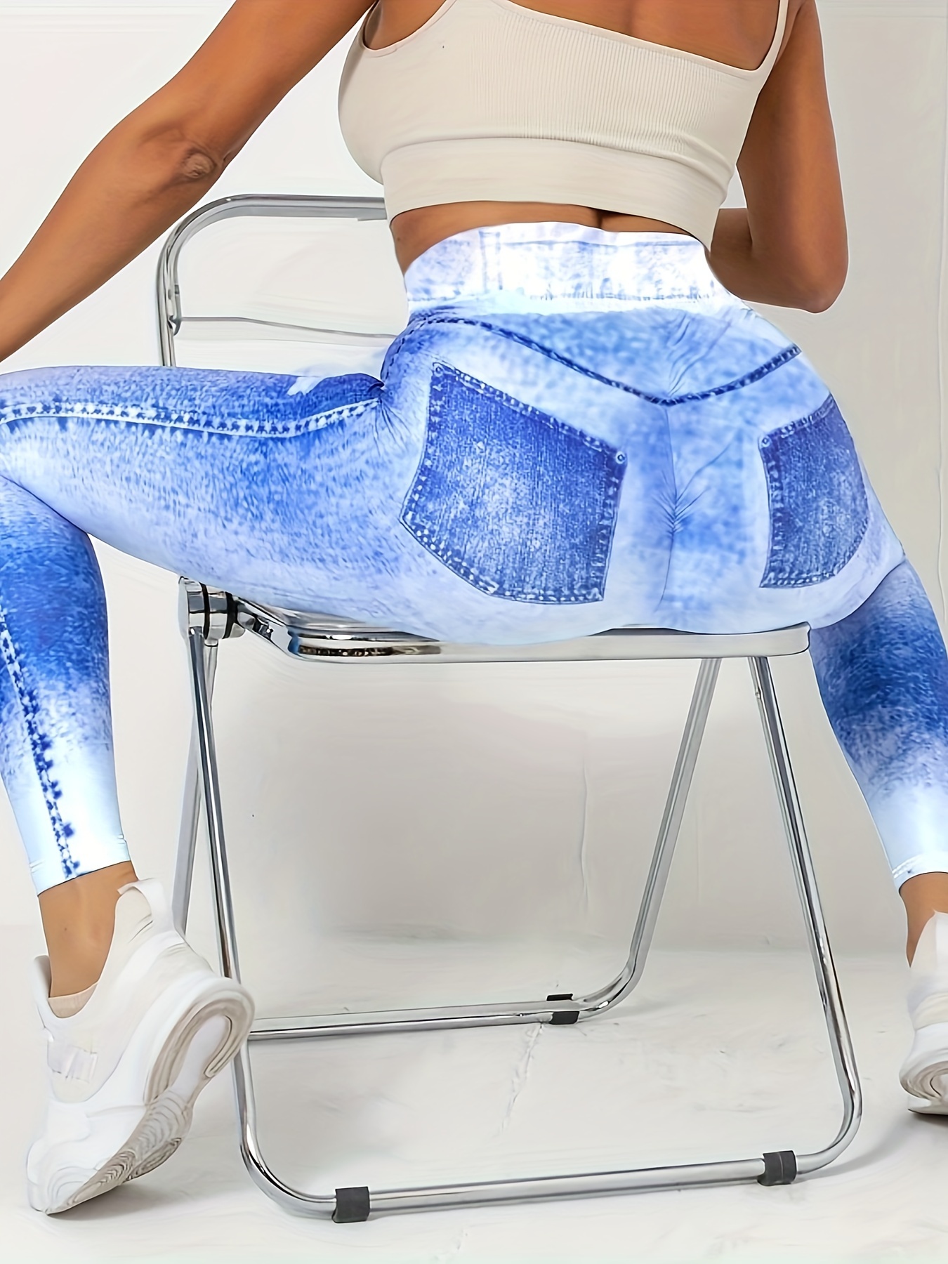 Kcldeci Whale Sharks On Blue Women High Waist Printed Yoga Pants Leggings  Training Sport Workouts Gym Fitness Pants XS : : Fashion