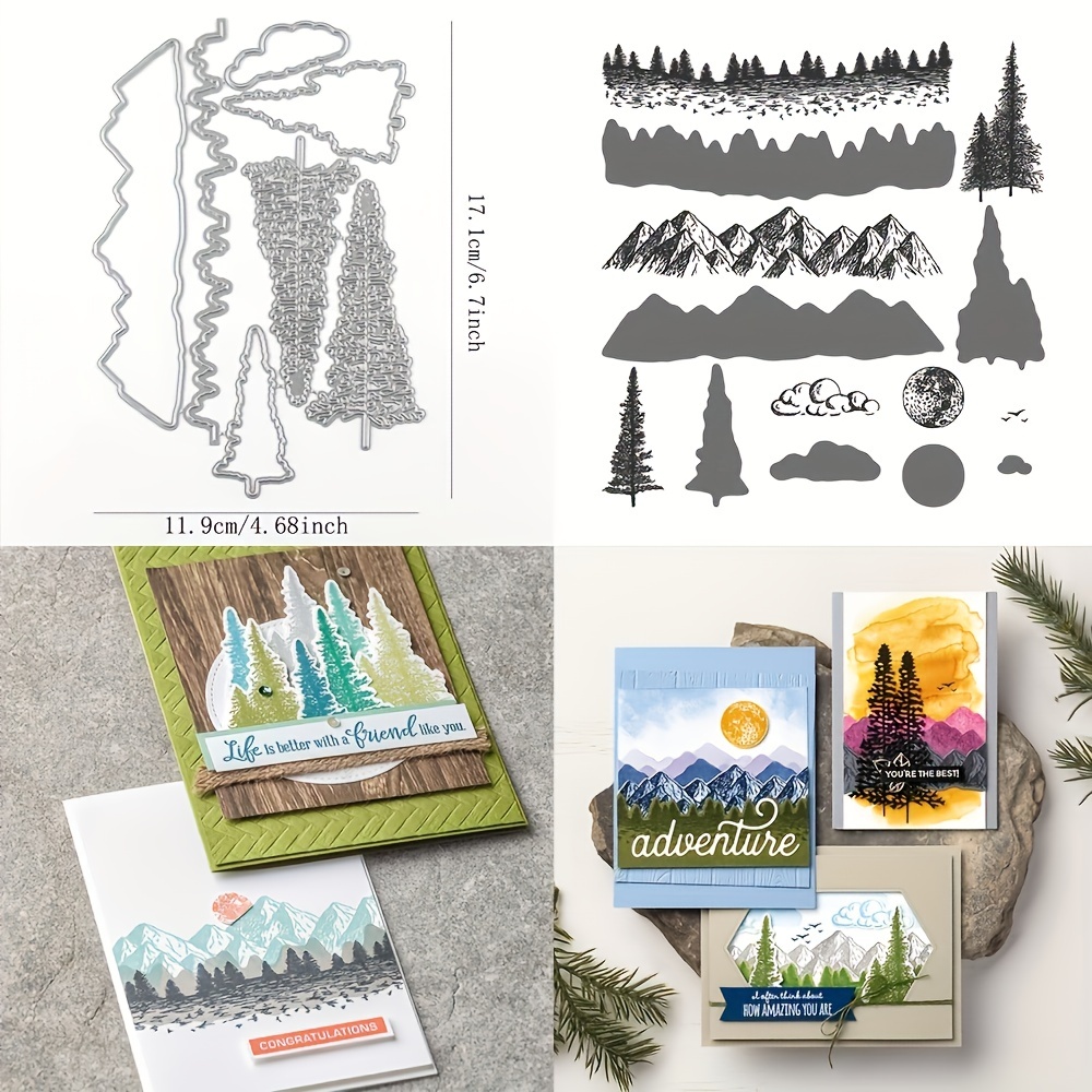 Mountains Stamps Diy Transparent Stamps For Holiday Card - Temu