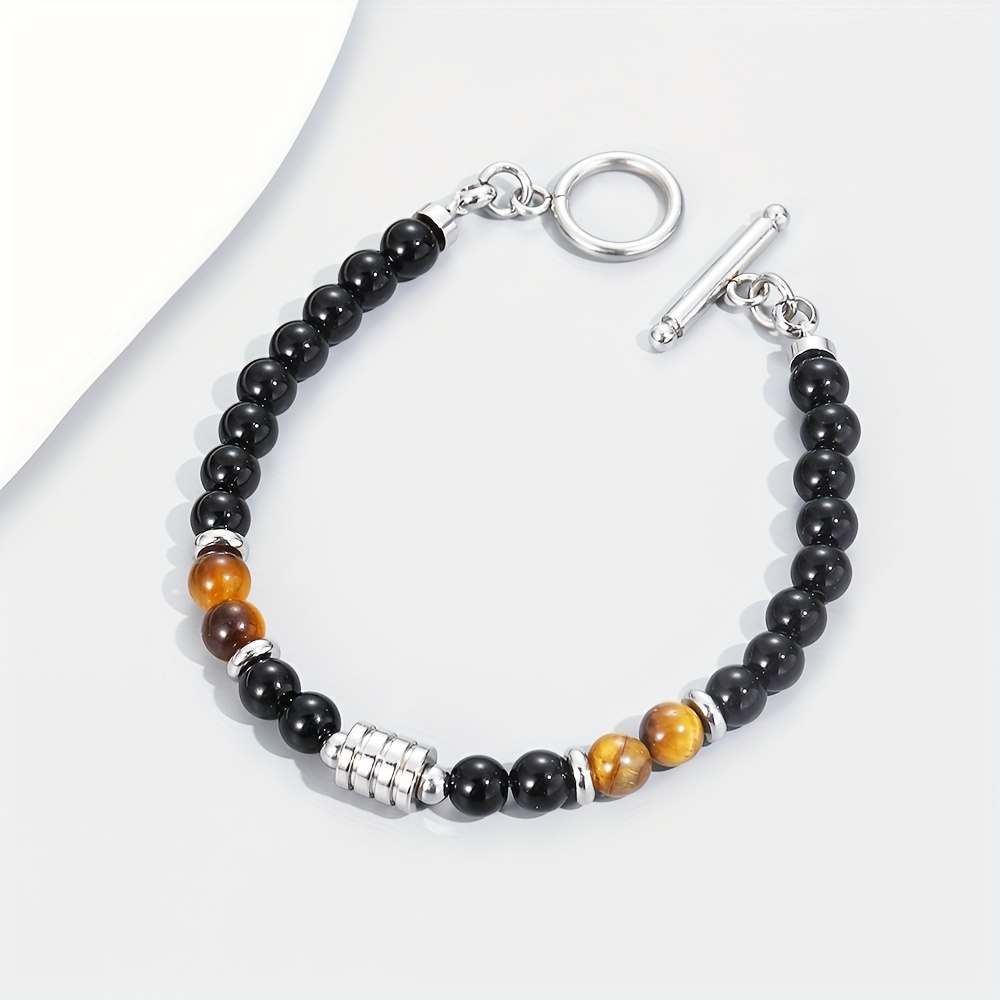 Men's Stainless Steel Beaded Bracelet
