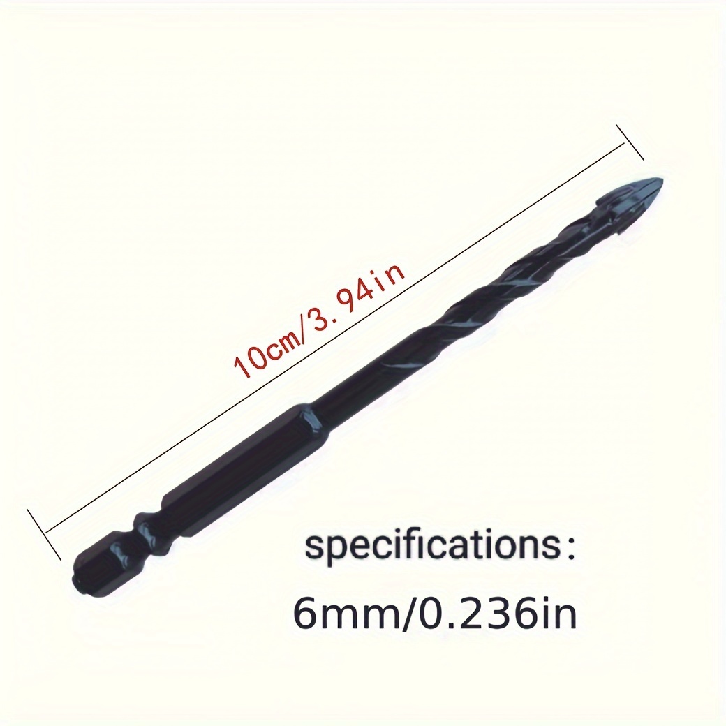 5-12mm Multi Functional Triangle Bit Twist Shank Black Drill Bits