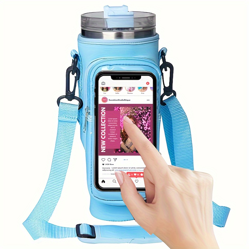 Water Bottle Cover Portable 40oz Water Bottle Sleeve Waterproof with  Adjustable Strap Phone Key Holder Jug Carrier - AliExpress