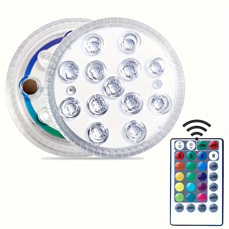 LyLmLe Luces LED recargables para piscina, luces LED sumergibles RGBW de  5.9 pulgadas con control remoto, funcionan hasta 40 horas, luces  subacuáticas