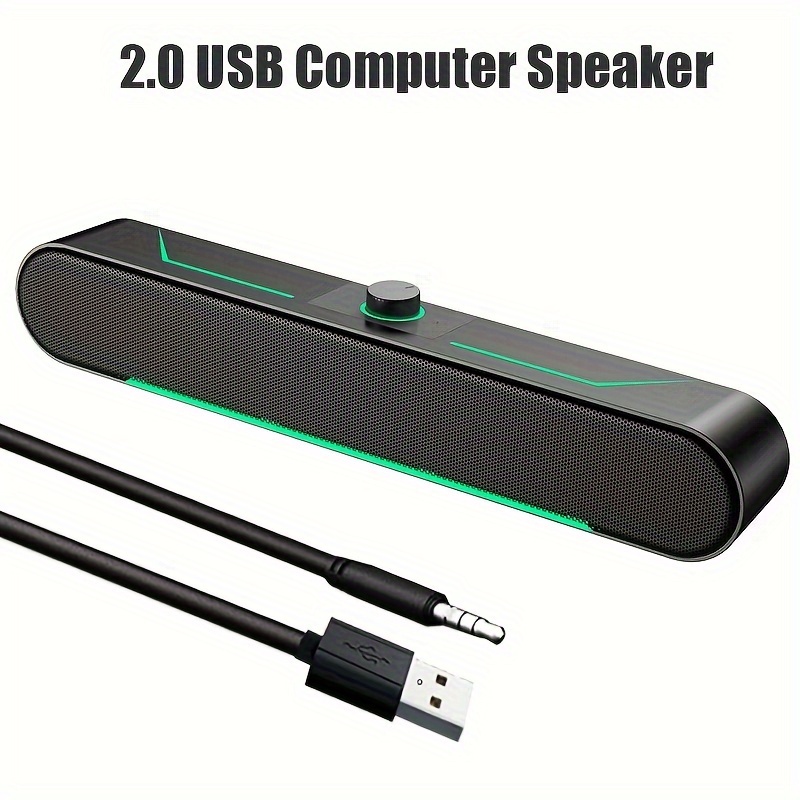 Parlantes para computador, barra de sonido RGB dinámica, estéreo HiFi con  Bluetooth 5.0 y conexión auxiliar de 3.5mm, alimentados por USB, para