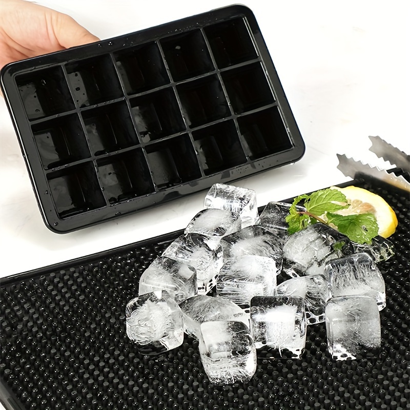 silicone ice cube molds easy release 15 square ice cube per tray bpa free flexible reusable stackable for freezer whiskey chocolate baby food juices eid al adha mubarak