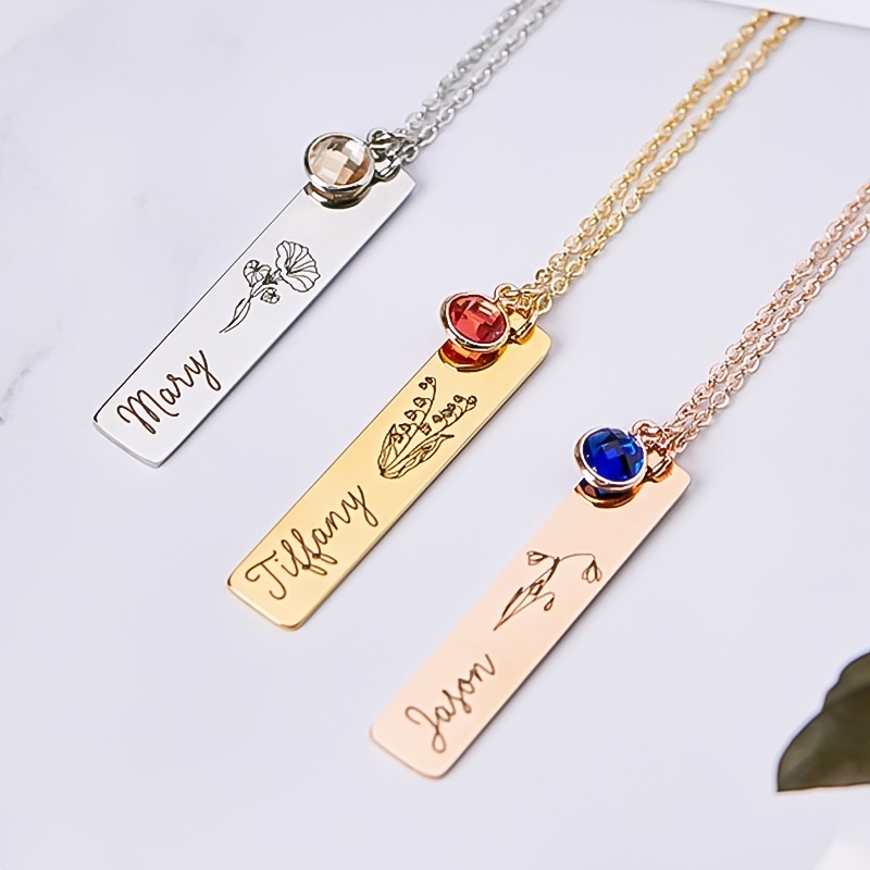 Personalized Birthstone Stainless Steel Necklace For Best Friend ...