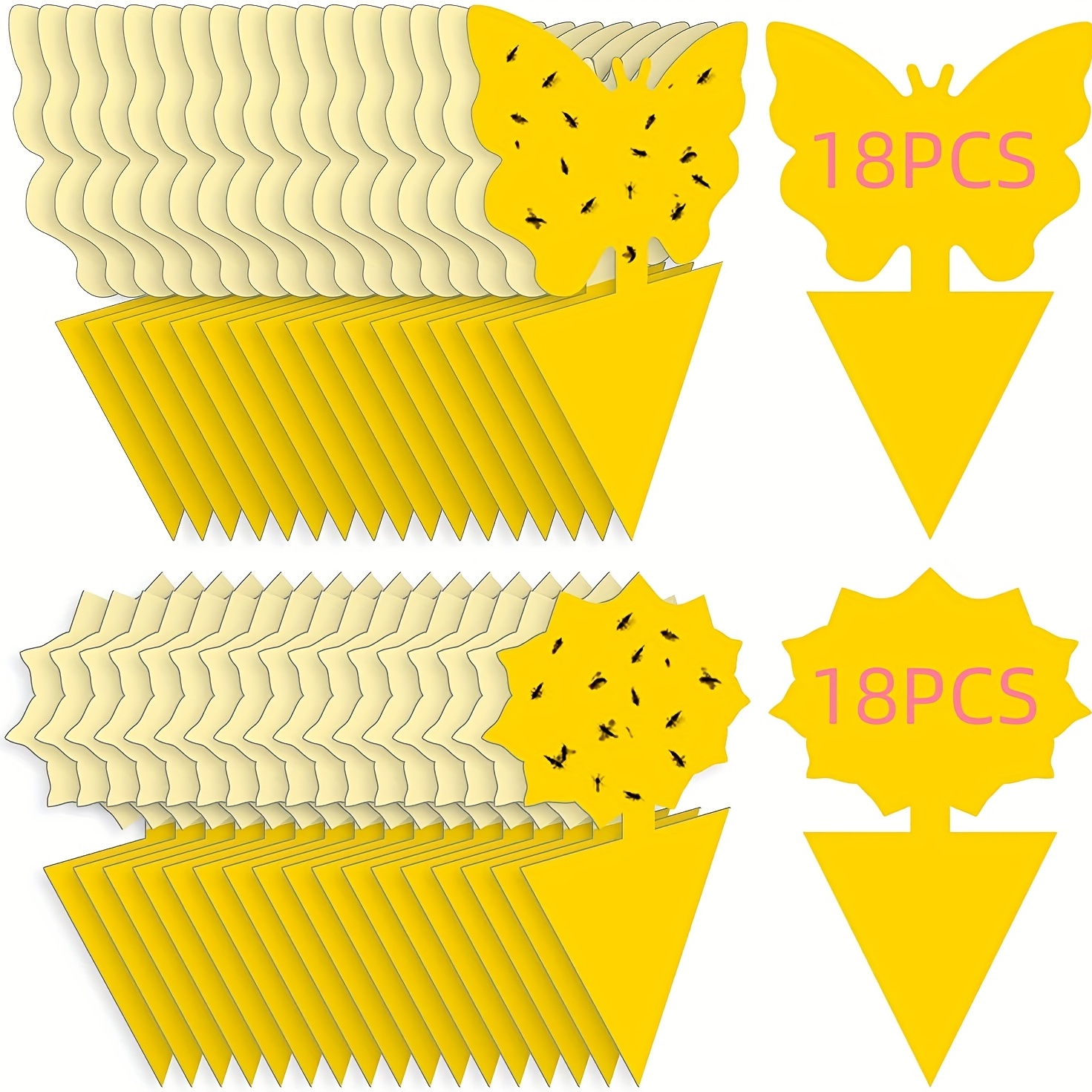 Lot de 50 pièges adhésifs jaunes - Piège à mouches en papier jaune et  pièges à moucherons pour mouches des fruits, moucherons champignons et  autres