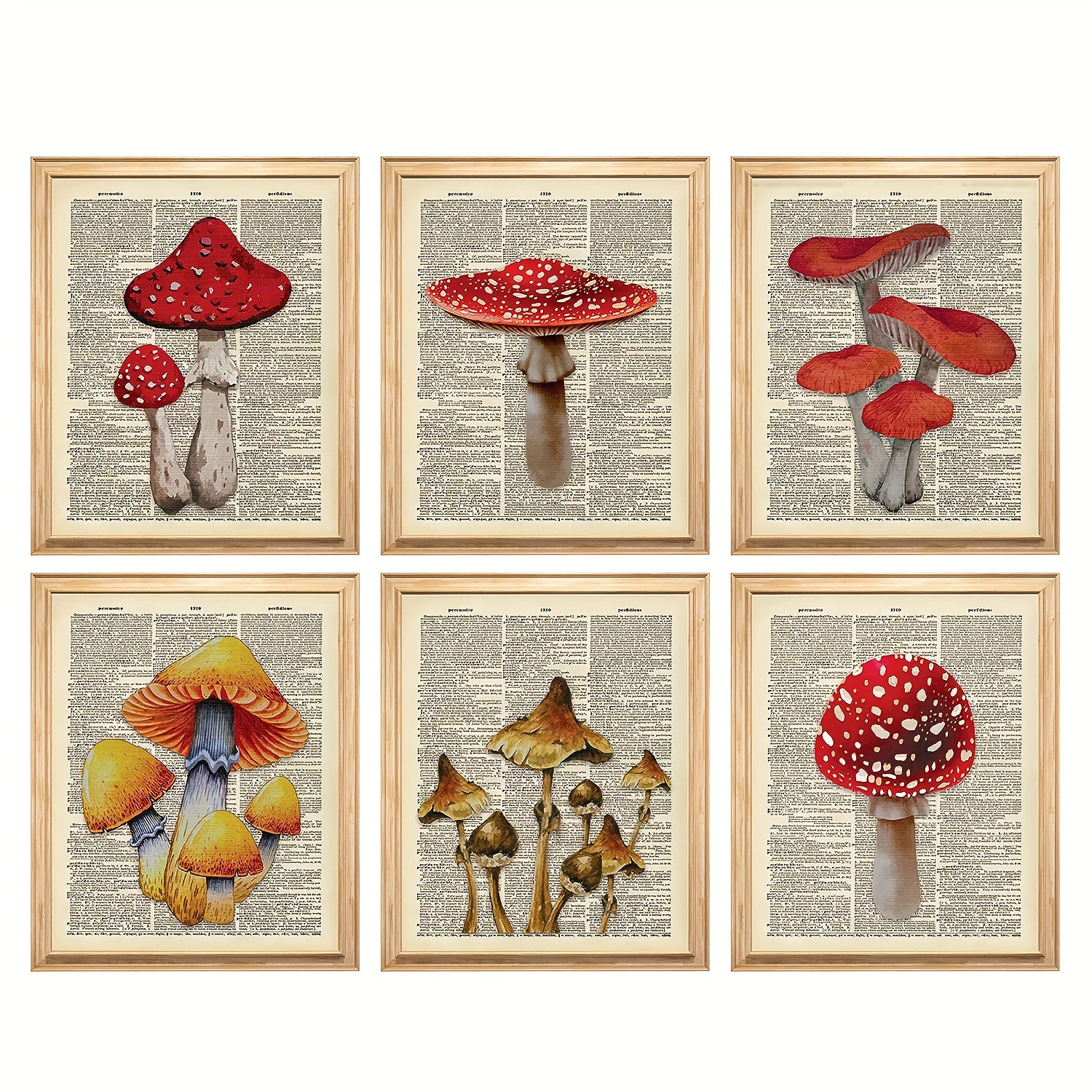 Good Day Retro Aesthetic Poster Room Decor, Vintage Mushrooms Flowers  Positive Quote Motivational Growth Mindset Wall Art Print 16X24 Inch