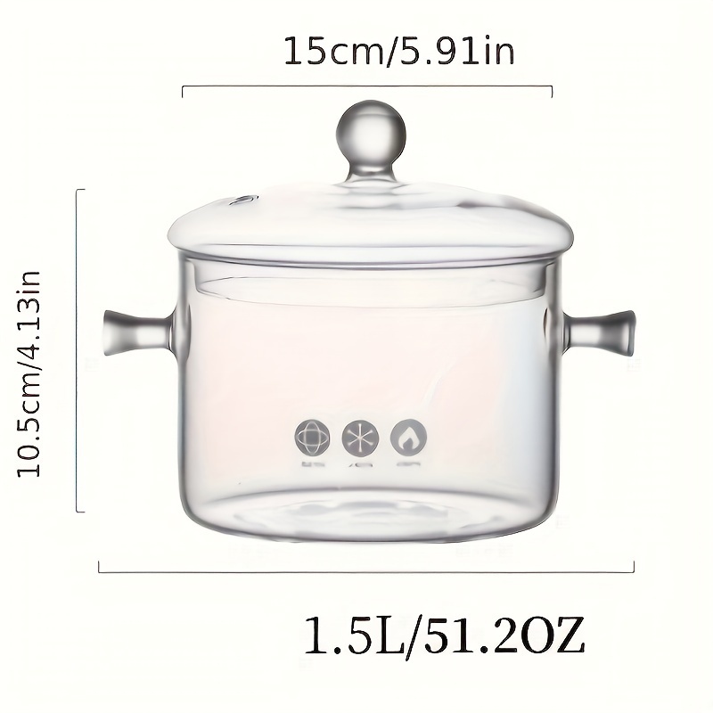 High Quality Cooking Pots Borosilicate Glass Transparent Flame