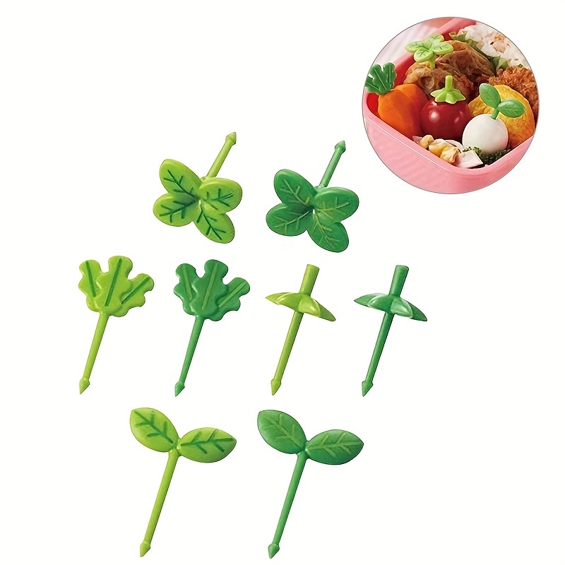 Mini Cartoon Food Picks Fruit Forks Toothpick Leaves Plastic - Temu