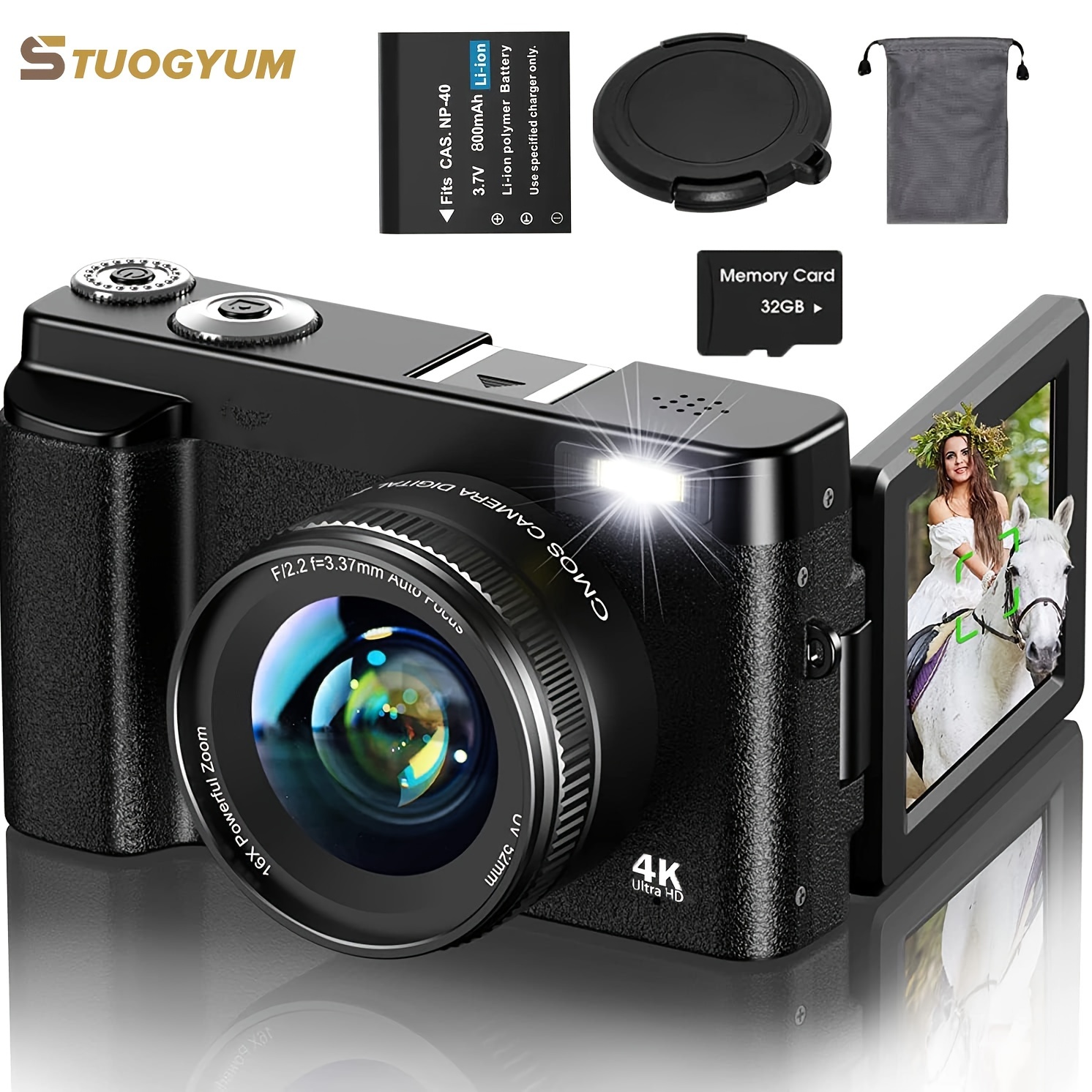Appareil Photo numérique 4K Ultra HD 48MP Appareil Photo Vlogging