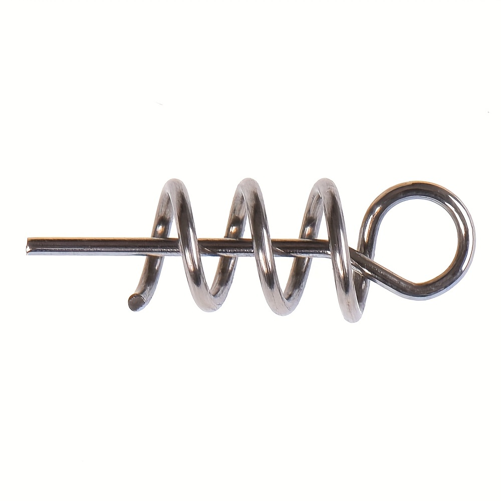 * 50pcs Spring Twist Lock Fishing Hook Centering Pin Screw Lock Bait Keeper  For Soft Lure Worm Bait