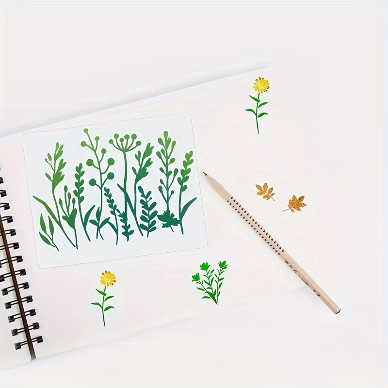 Flower Grass Painting Stencils Reusable Drawing Stencils For - Temu