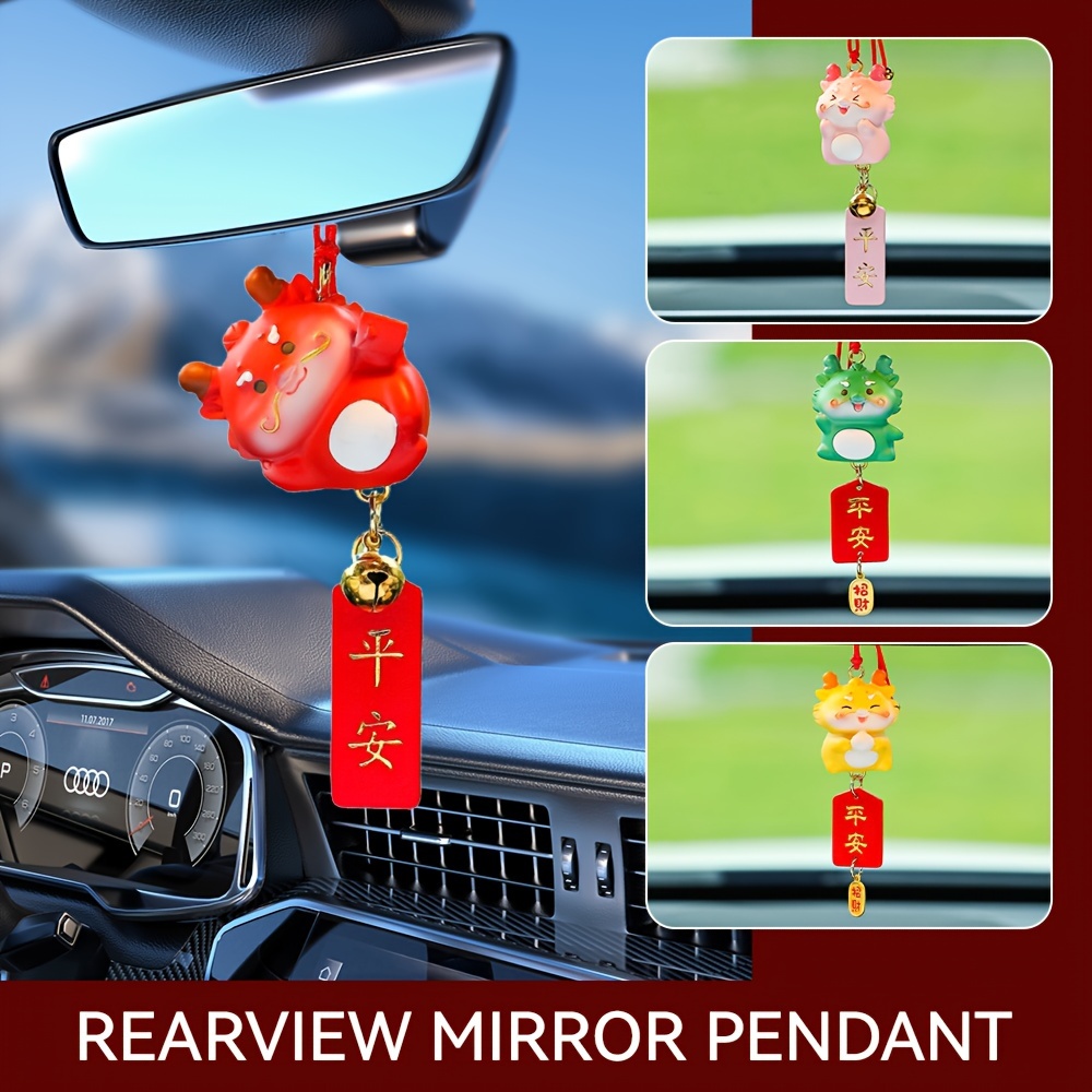 New Style Car Pendant Double Dragon Tassel Hanging Ornament Auto Rearview  Mirror Pendant Car Interior Decoration Car Accessories Gift