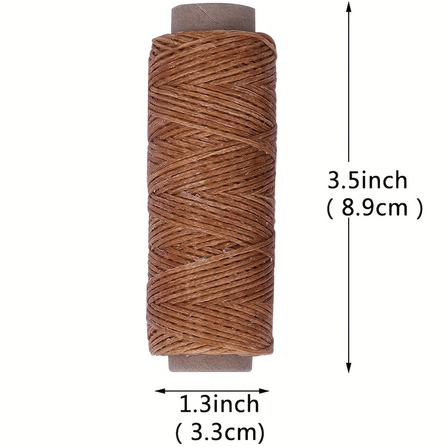 WUTA Hilo encerado redondo de 0.022 in para coser de cuero, hilo de cuero,  cuerda de cera, cuerda de poliéster, costura a mano, costura a mano (Blanco
