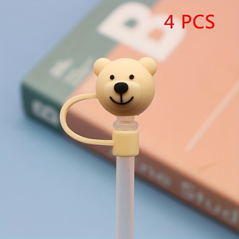 1 Pcs Straw Cover For Cup,8mm Bear Straw Covers Compatible With