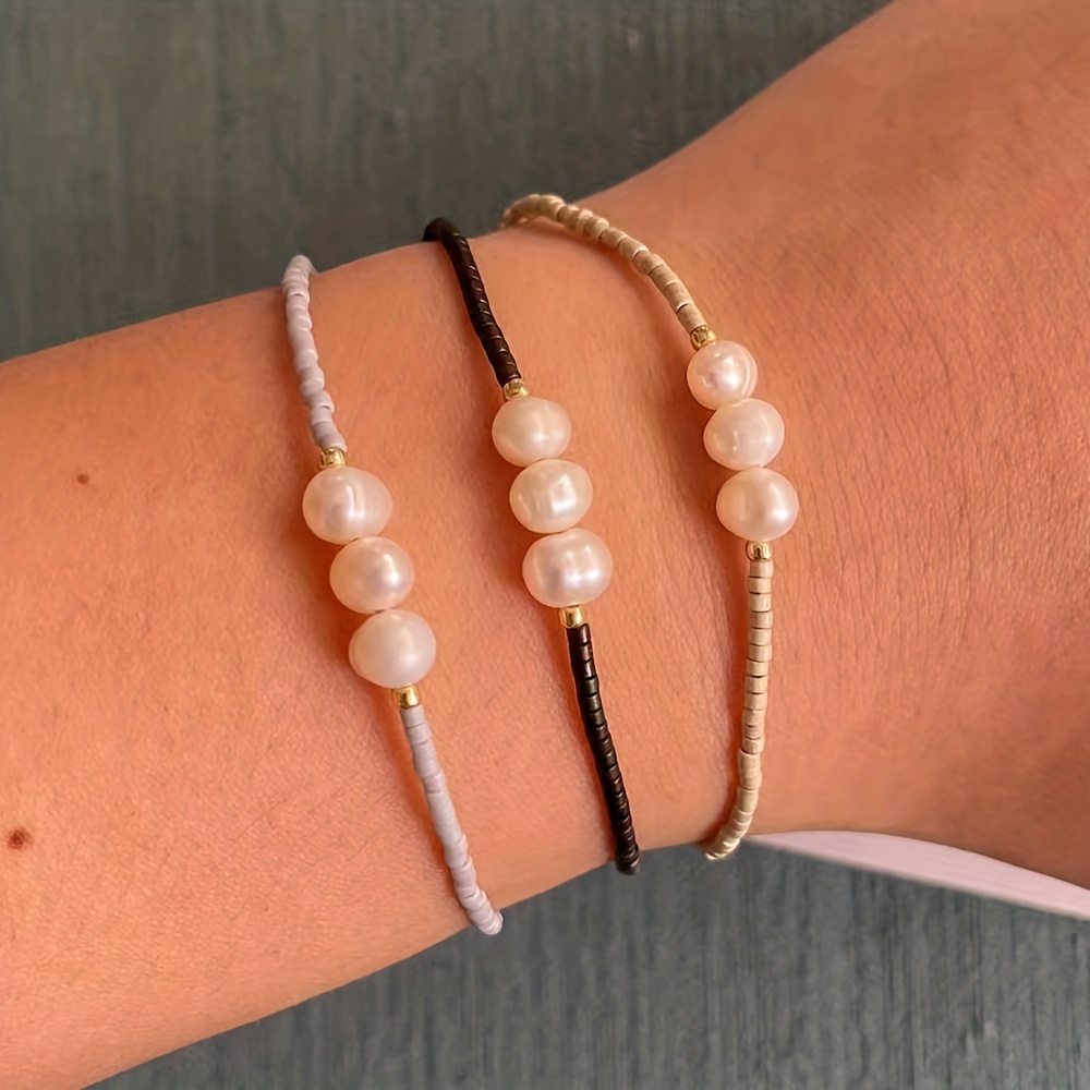 Miyuki Pearls Beads Handmade Boho Adjustable Bracelet - Temu Australia
