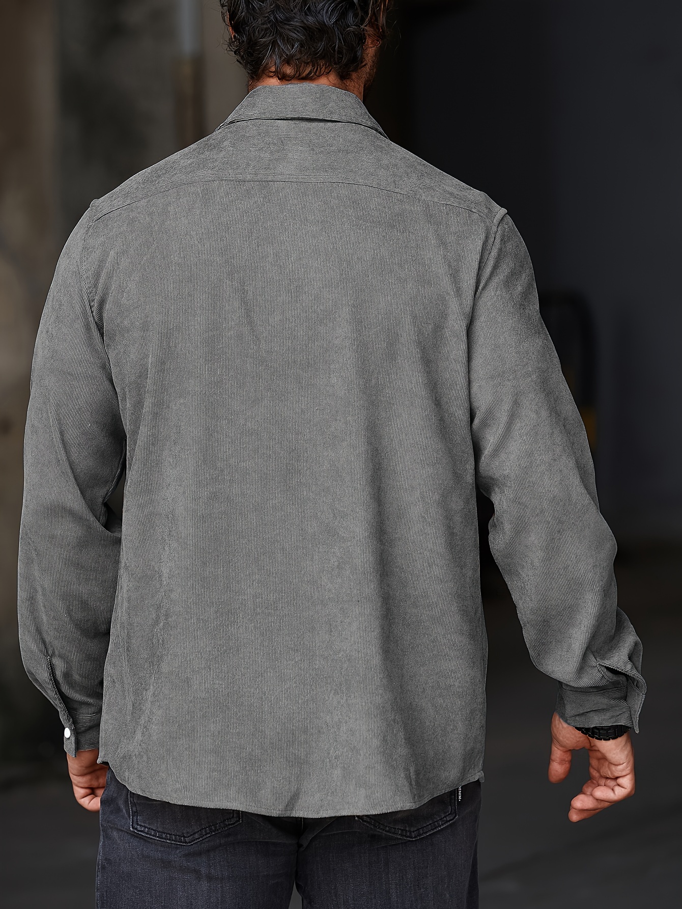 Men's Casual Lapel Shirt Button Up Long Sleeve