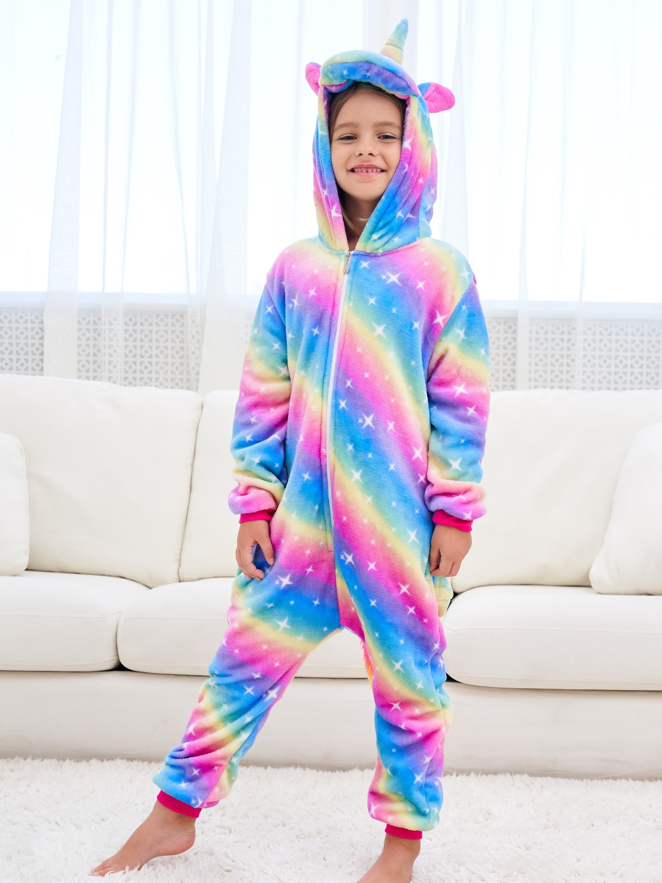 Pyjama licorne enfant arc-en-ciel