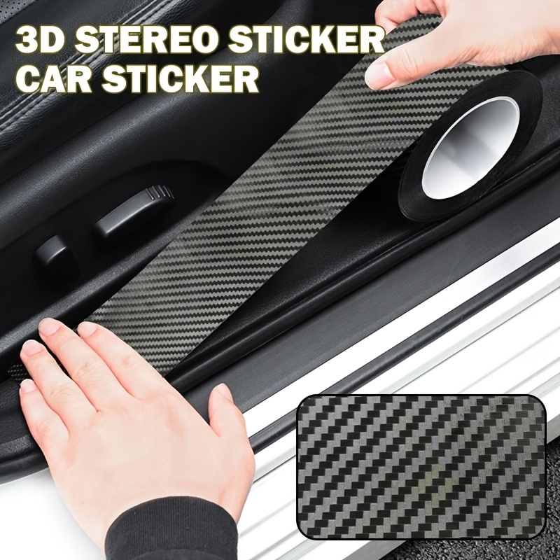 Carbon Fiber Door Silicone Sticker Scratch Resistant Matte - Temu Japan