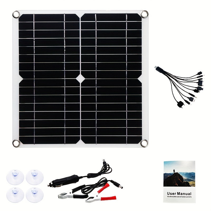 1pc 20w/40w Panel Solar Portátil Flexible Impermeable - Temu