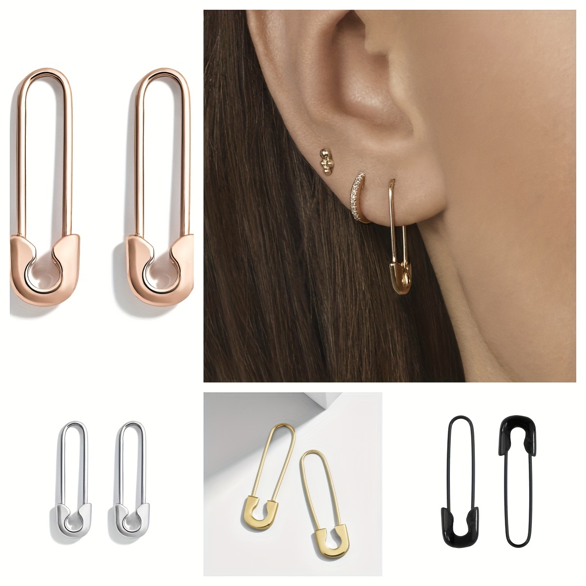 210pcs Gold Stainless Steel Earring Backings Earring Backs Pierced
