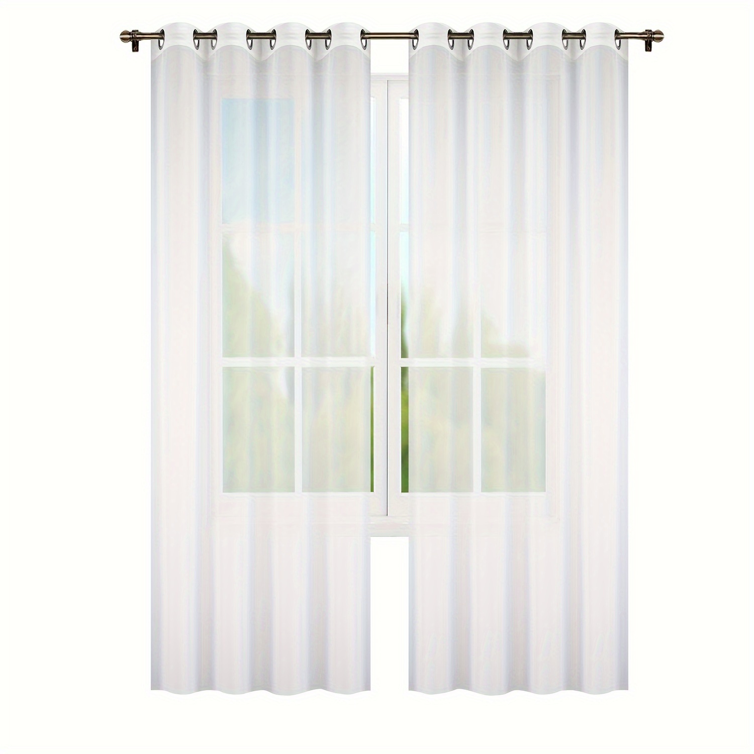 Cortina transparente blanca para decoración de ventanas, cortinas