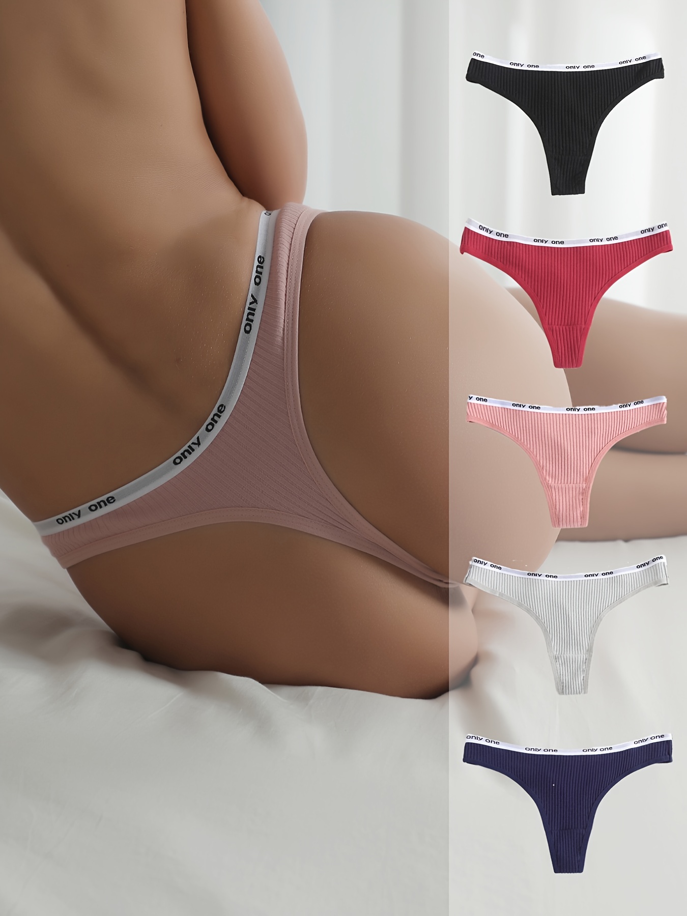 Women's Cotton Thong Panties Sexy Low Waist Thong - Temu