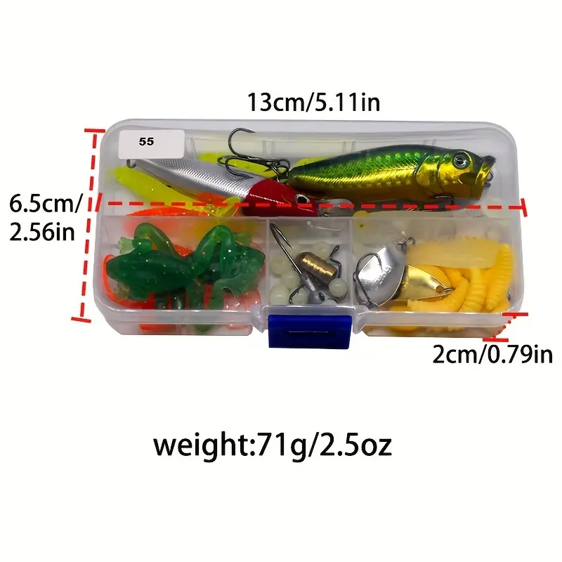 Fishing Lures Kit Tackle Box Bass Trout Salmon Fishing - Temu