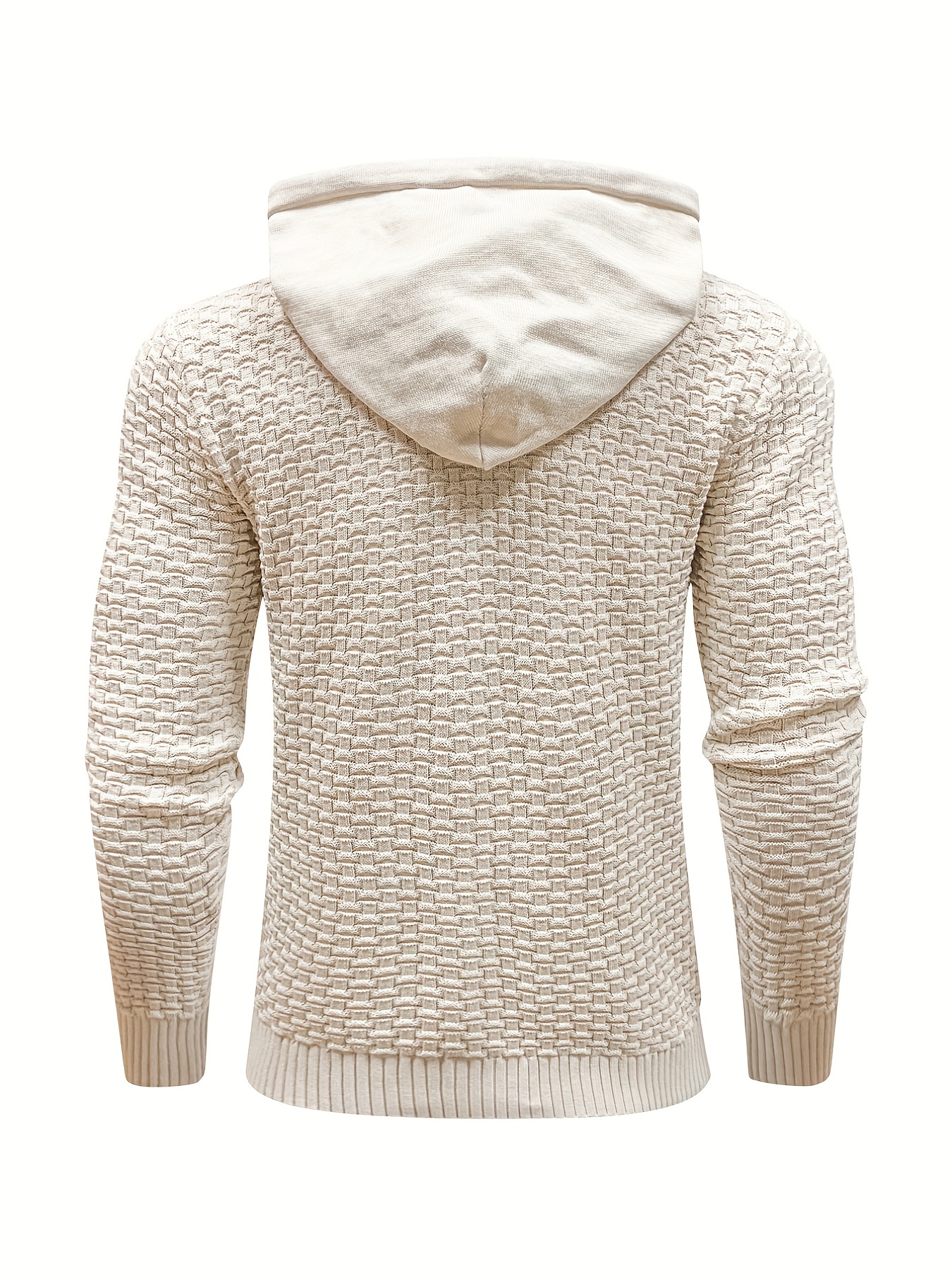 Men s Solid Slim Fit Hooded Sweater Spring Autumn Knit Temu