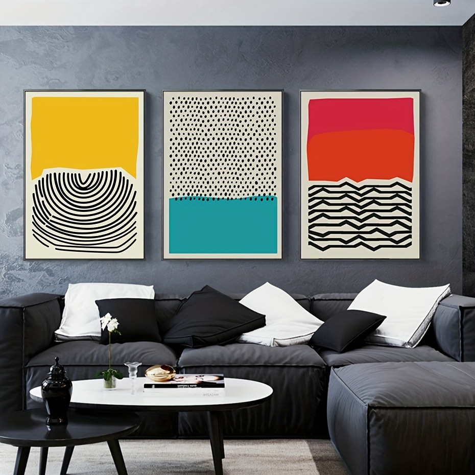 Arte de pared gris abstracto nórdico, cuadros modernos, póster e