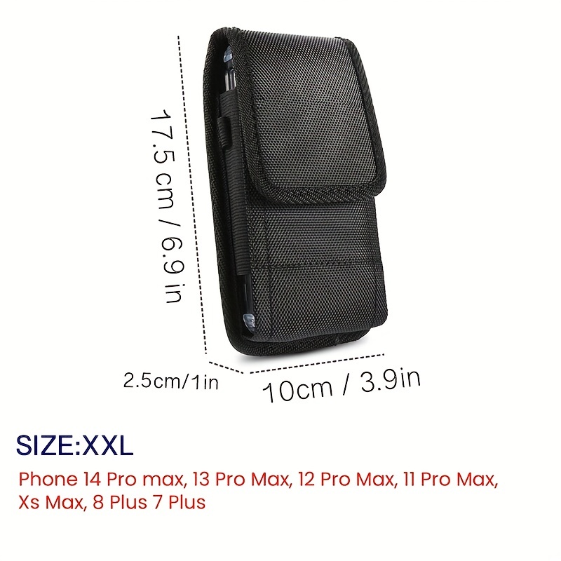 TEMU 1pc Simple Black Waist Bag, Lightweight Cell Phone Bag, Men’s Belt Bag, Card Money License Case