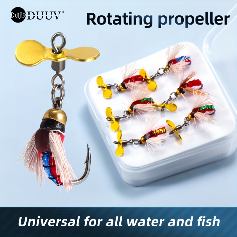 * 6pcs/10pcs Fly Fishing Bait Hook, Simulation Salmon Trout Dry * With  Rotating Sequin, Fishing Gear Accessories