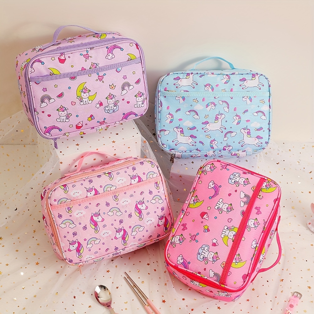 Kawaii Unicorn Lunch Bag For Girls Picnic Bag Portable Lunch - Temu