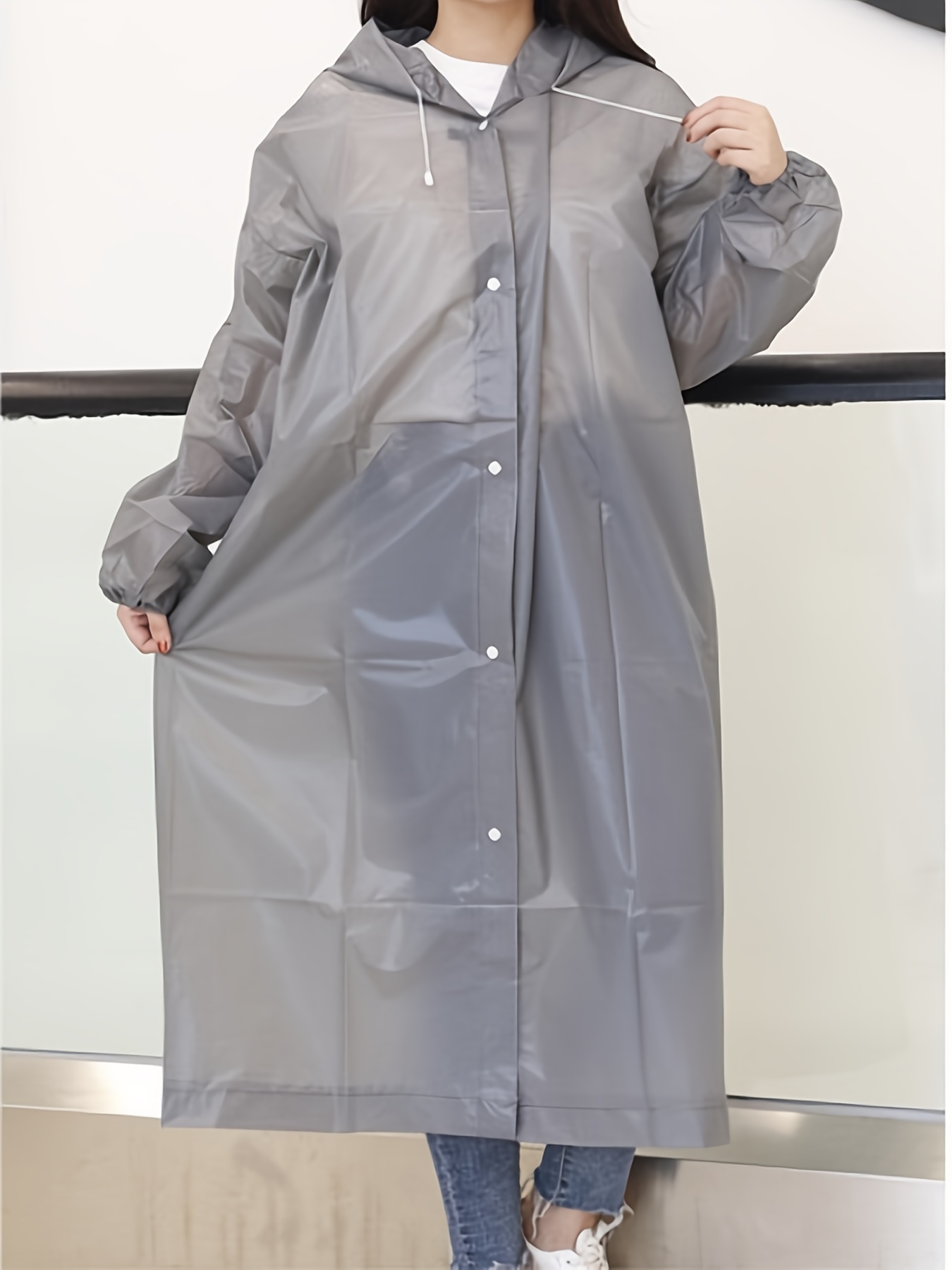 Reusable Hooded Hooded Raincoats Adults Reusable Eva Rain - Temu