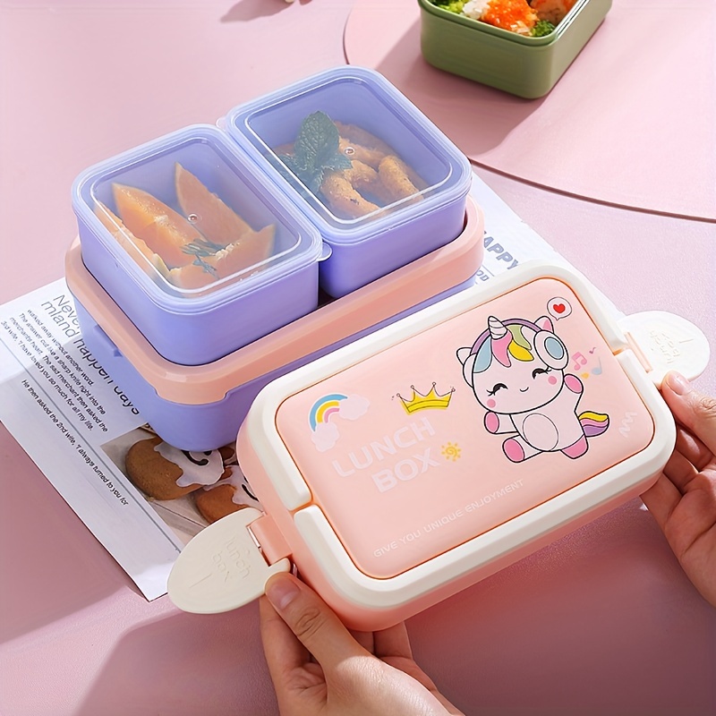 Pink Large capacity Reusable Bento Lunch Box - Durable Plastic