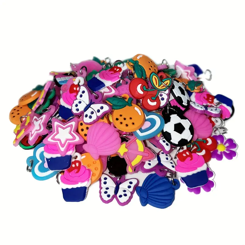 Silicone Bracelet Charms Colorful Bracelet Charms Rubber - Temu