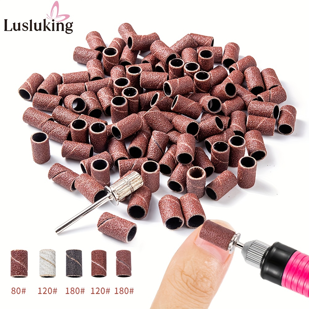 

Sanding Cap Nail Polishing Head Grinding Ring For Nail Electric Drill Machine Bits 240/180/120/80 Grit Manicure Tool