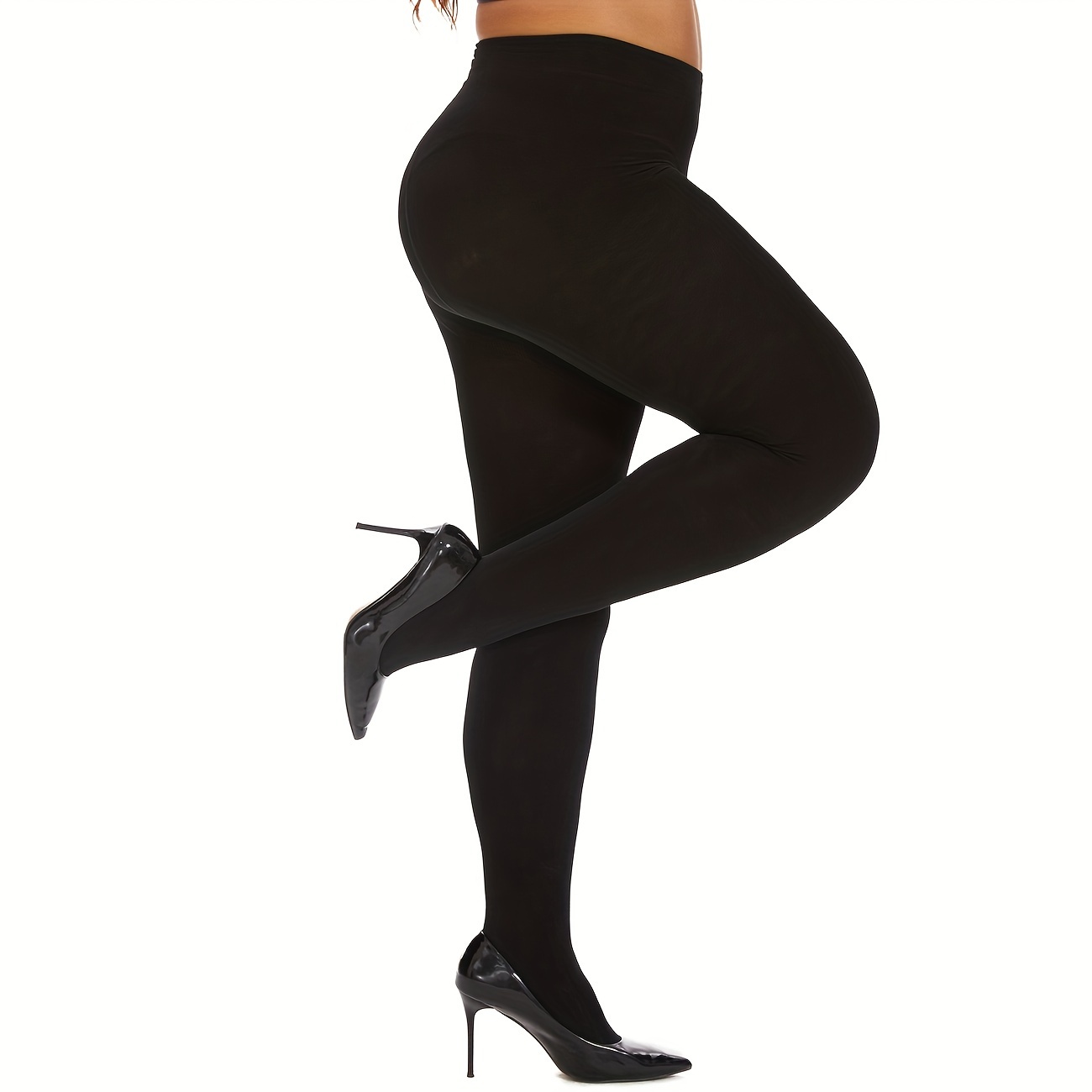 Thick Fleece Lined Women's Winter Tights Fake Translucent High
