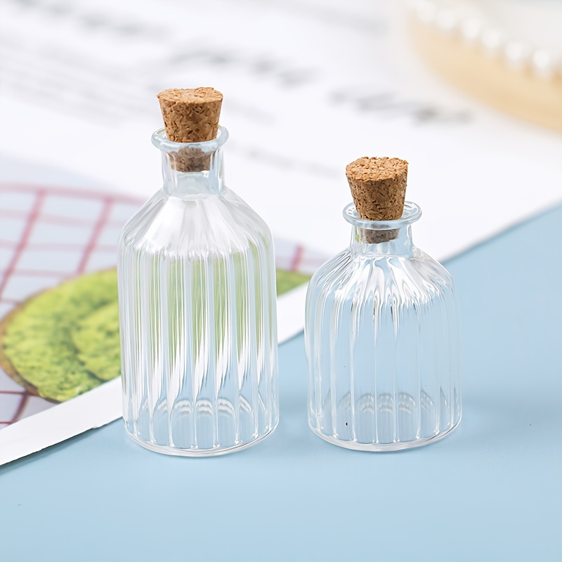 .com: 2PCS Mini botellas de color de vidrio con tapón de corcho  pequeñas botellas regalo pequeños frascos que desean botellas, rosa : Hogar  y Cocina