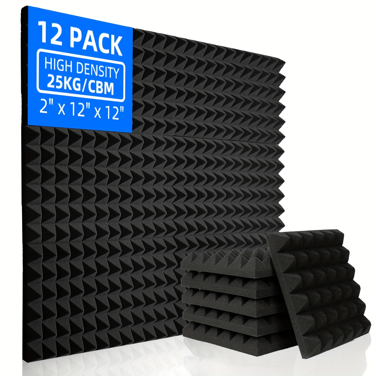 Espuma Acústica Pack 18 Paneles, Paneles Acústicos Cuadrado con