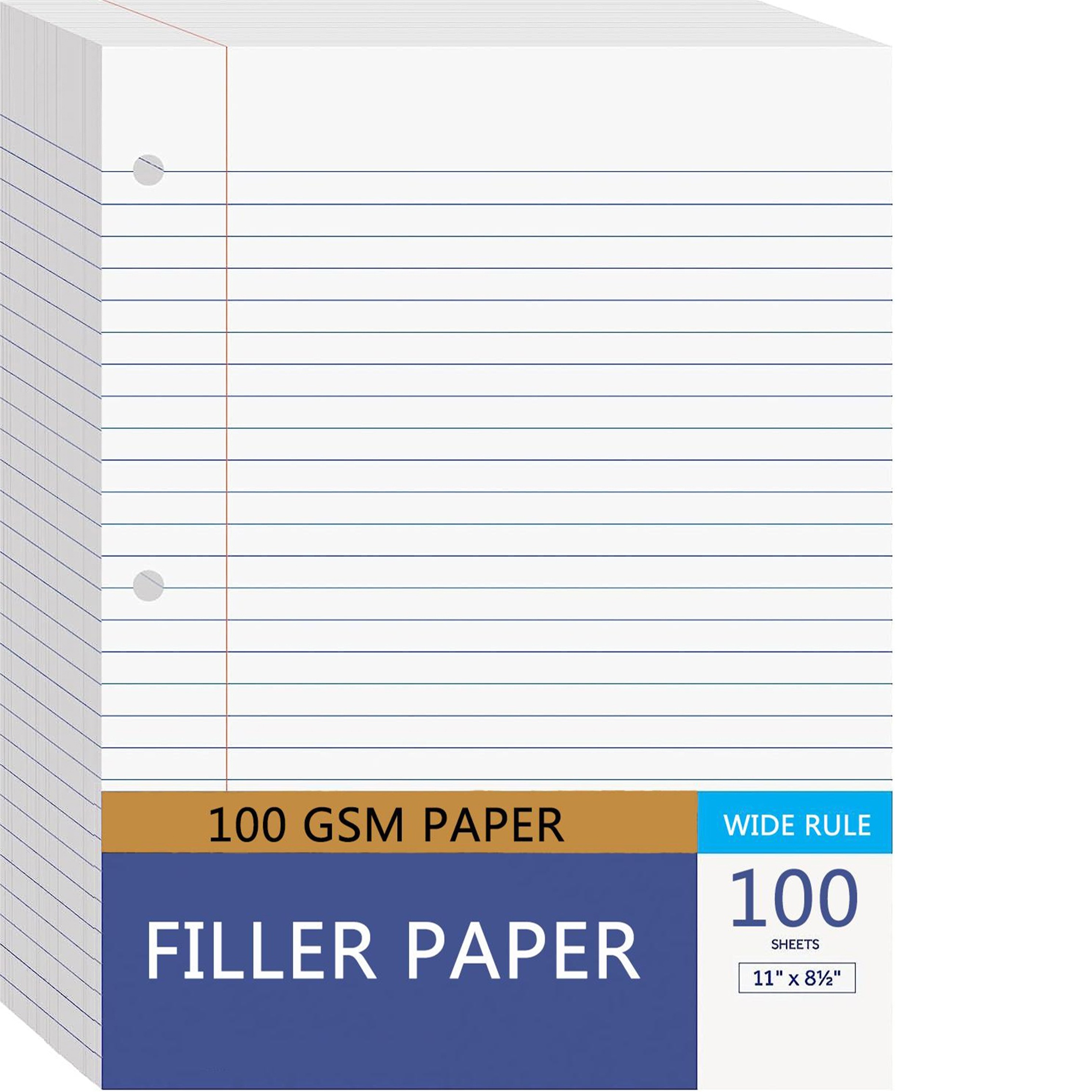 Filler Paper, 3-Hole, 8.5 x 11, Medium/College Rule, 500/Pack 62349, 1 -  Foods Co.