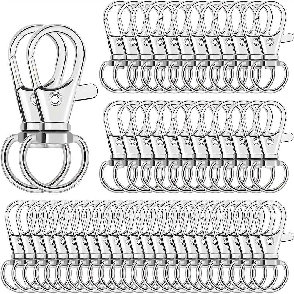 50pcs Stainless Steel Snap Hooks Zipper Pull Lanyards Clips Sewing Crafts  Suppli