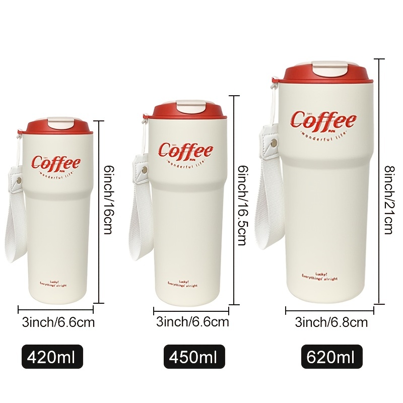 1PC Stainless Steel Coffee Cup Thermal Mug Leak-Proof Double Wall Cafe Cup  Non-slip Travel Car Insulated Bottle